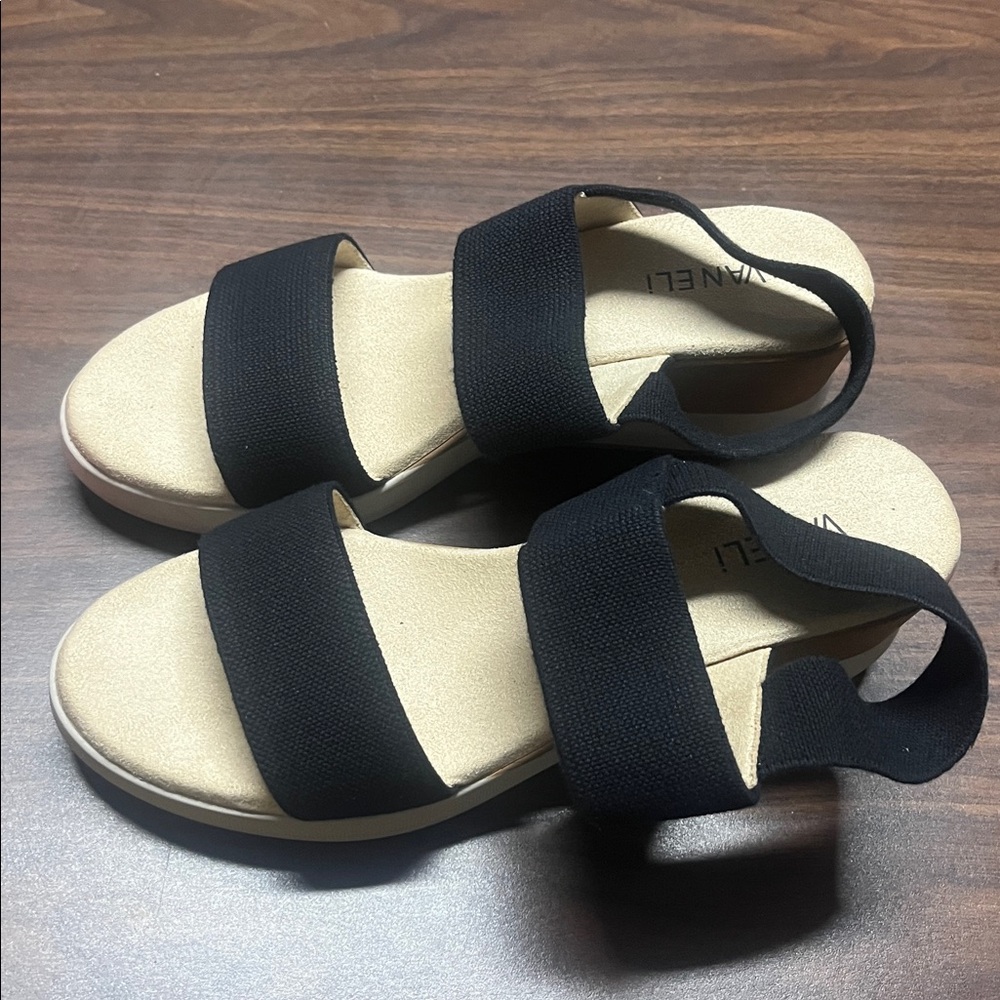 Vaneli Black and Tan Sandals